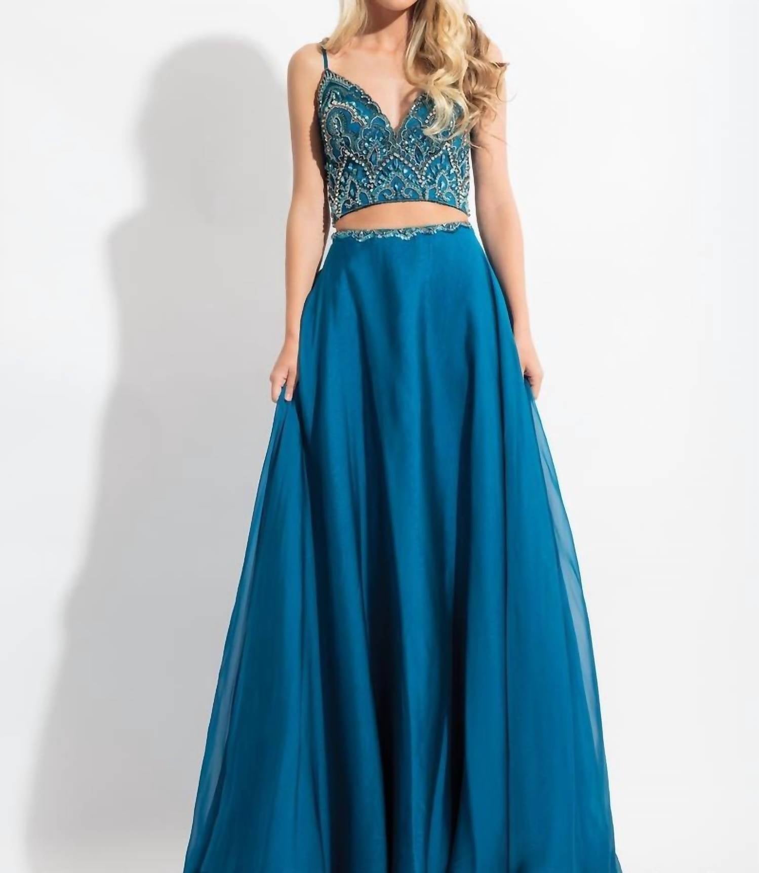 Rachel Allan - Two-piece Chiffon Prom Dress
