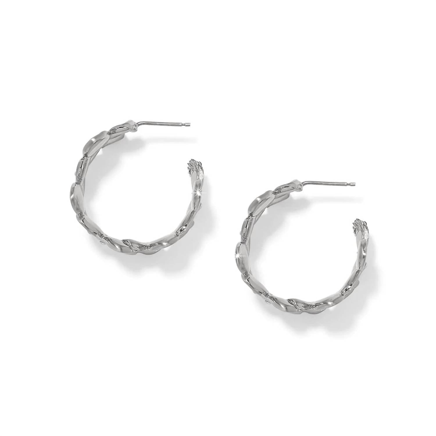 Brighton Women's Everbloom Petal Hoop Earrings in silver - women's jewelry - detail view