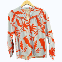 Joy Joy Women's Trimmed Blouse in red toucan - women's blouse