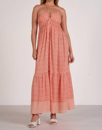 ELAN Tie Front Maxi Dress in red zina - women's dress