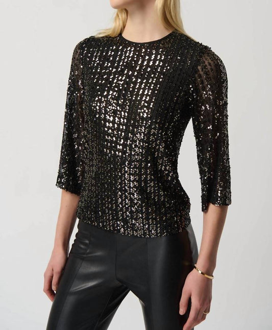 Joseph Ribkoff - Sequin Boxy Top