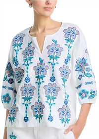 Johnny Was - Split Neck Linen Blouse