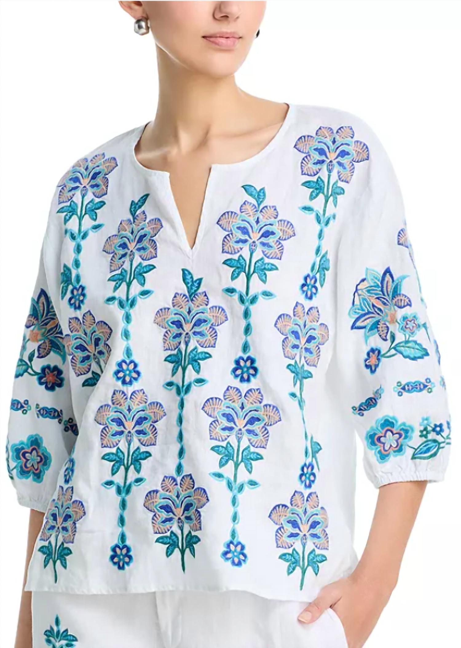 Johnny Was - Split Neck Linen Blouse