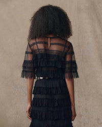 The Great. - The Winter Mesh Flounce Top