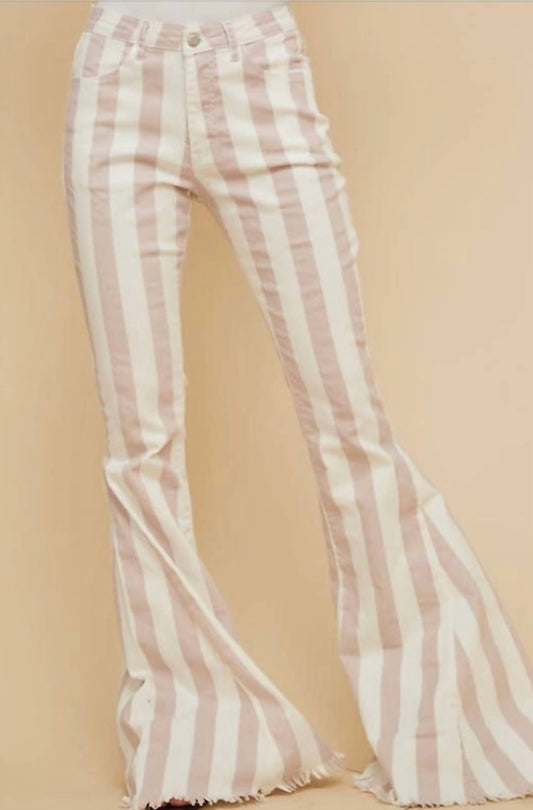 Saints & Hearts - STRIPPED BELL BOTTOM JEANS