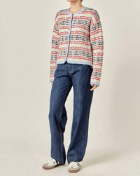 English Factory Textured Striped Jacket - women's jacket - detail view