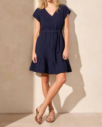 Tribal - Cap Sleeve Dress With Pockets