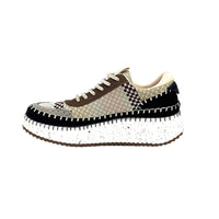 Renato Garini Women's Alexis Patchwork Sneaker in black grey brown - women's sneaker - detail view