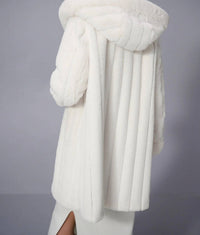 Joseph Ribkoff - Hooded Reversible Faux Fur Coat