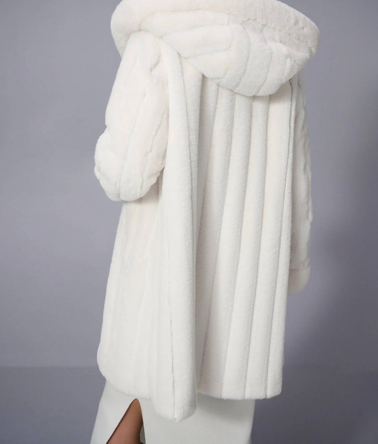 Joseph Ribkoff - Hooded Reversible Faux Fur Coat