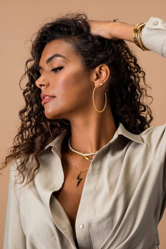 Sahira - Women's Chelsea Beaded Hoop Earrings