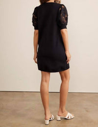 In February - Floral Mesh Sleeve Sweater Dress
