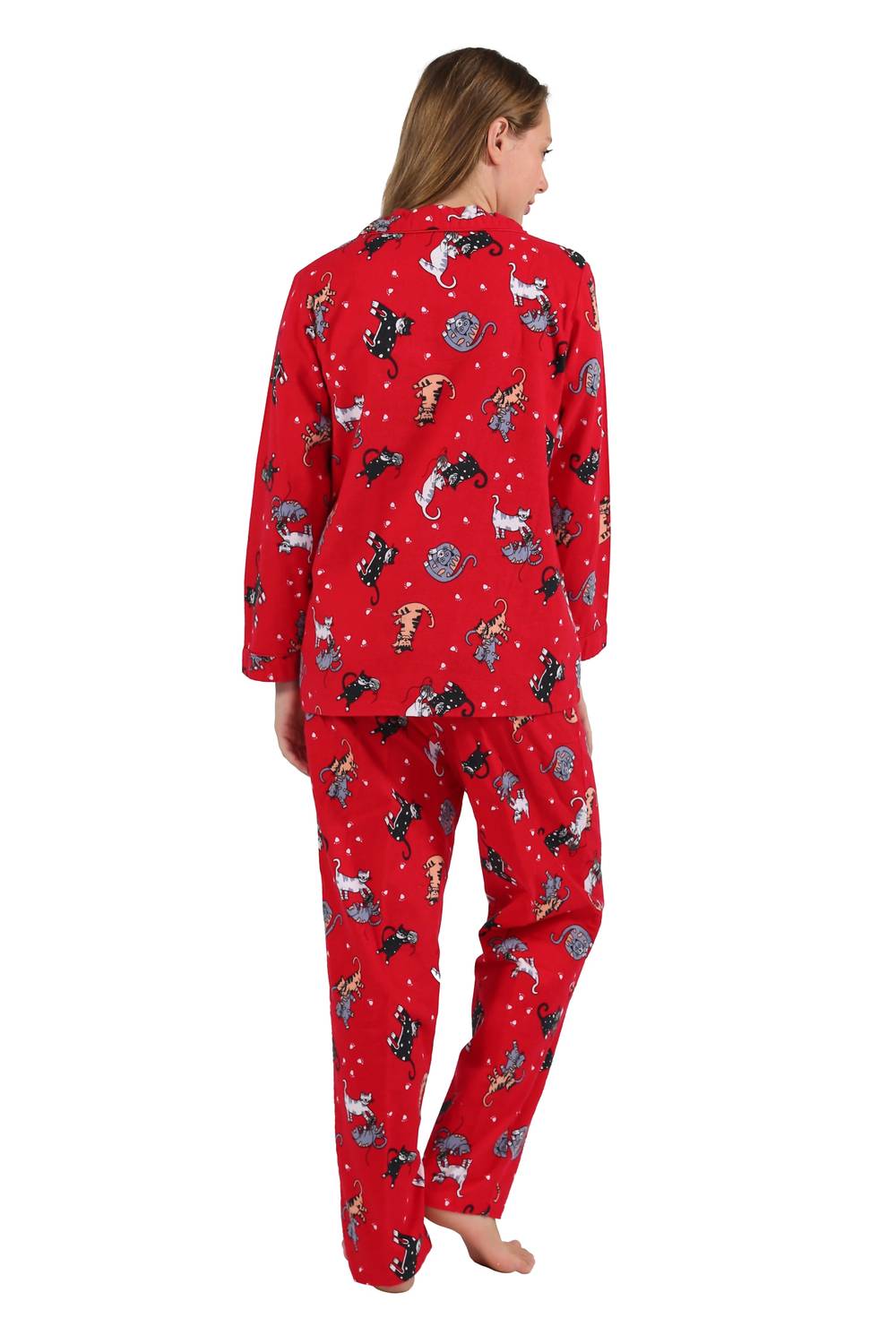 La Cera - Here Kitty Kitty Flannel Pajama Set