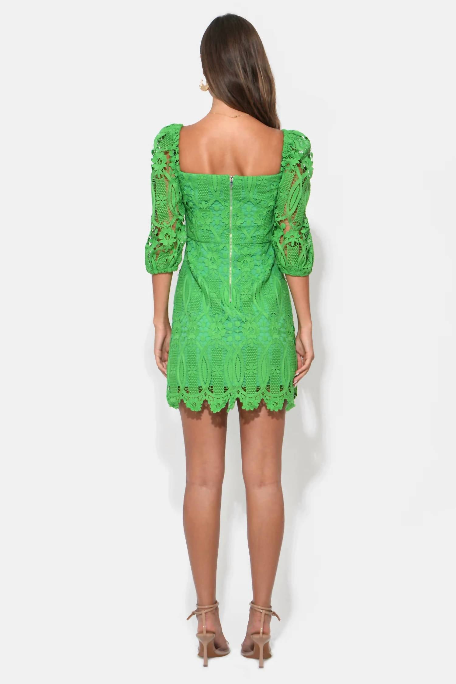 Adelyn Rae - Emery Puff Sleeve Lace Dress