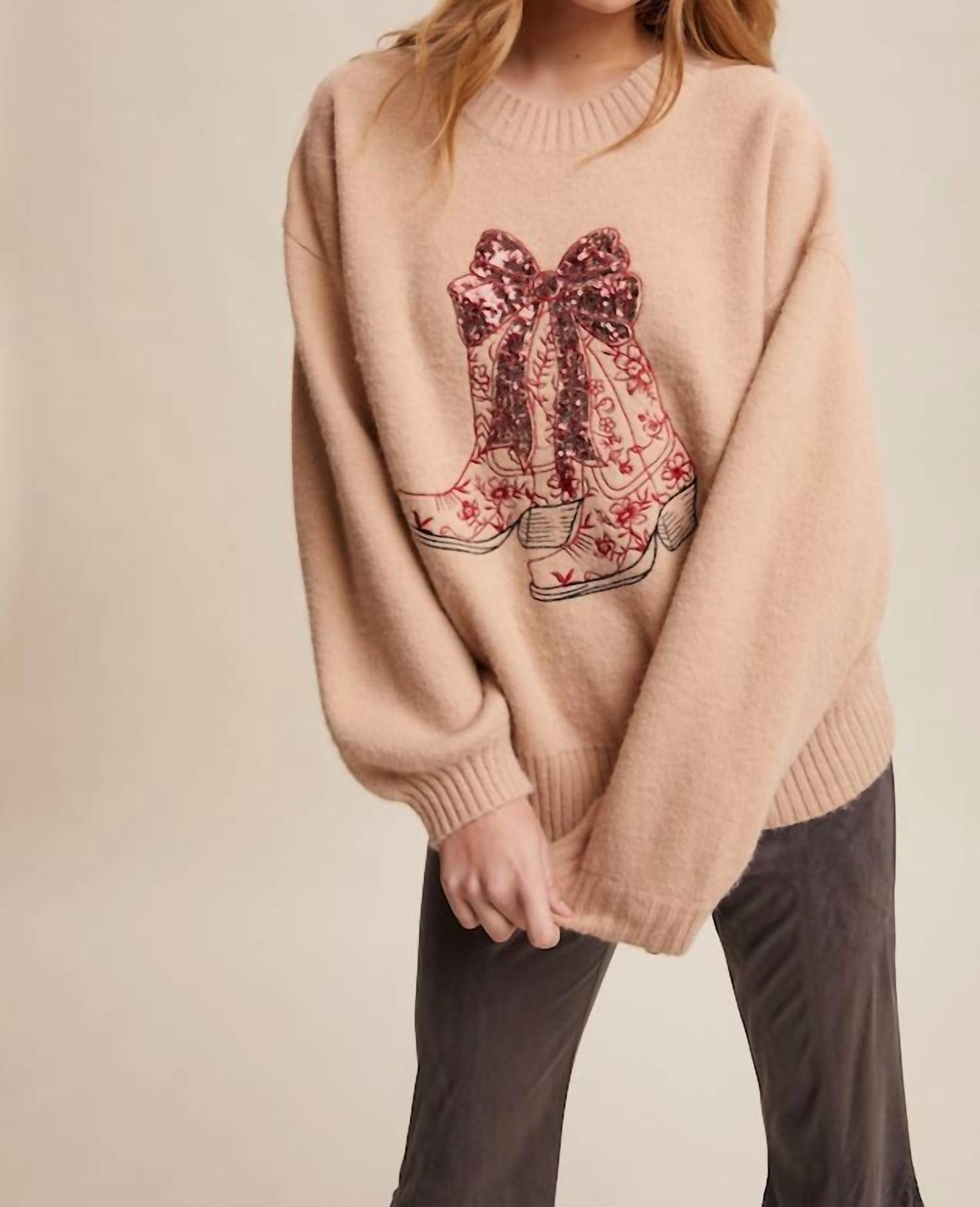 Listicle - Boots & Bows Sweater
