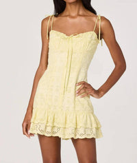 Astr - Women's Kelley Eyelet Tie Strap Mini Dress