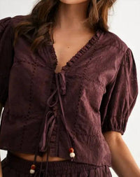 Mint Exclusives - Embo Puff Sleeve Top
