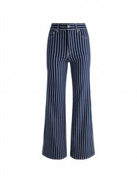 Alice + Olivia - Chic Striped Wide Leg Jeans