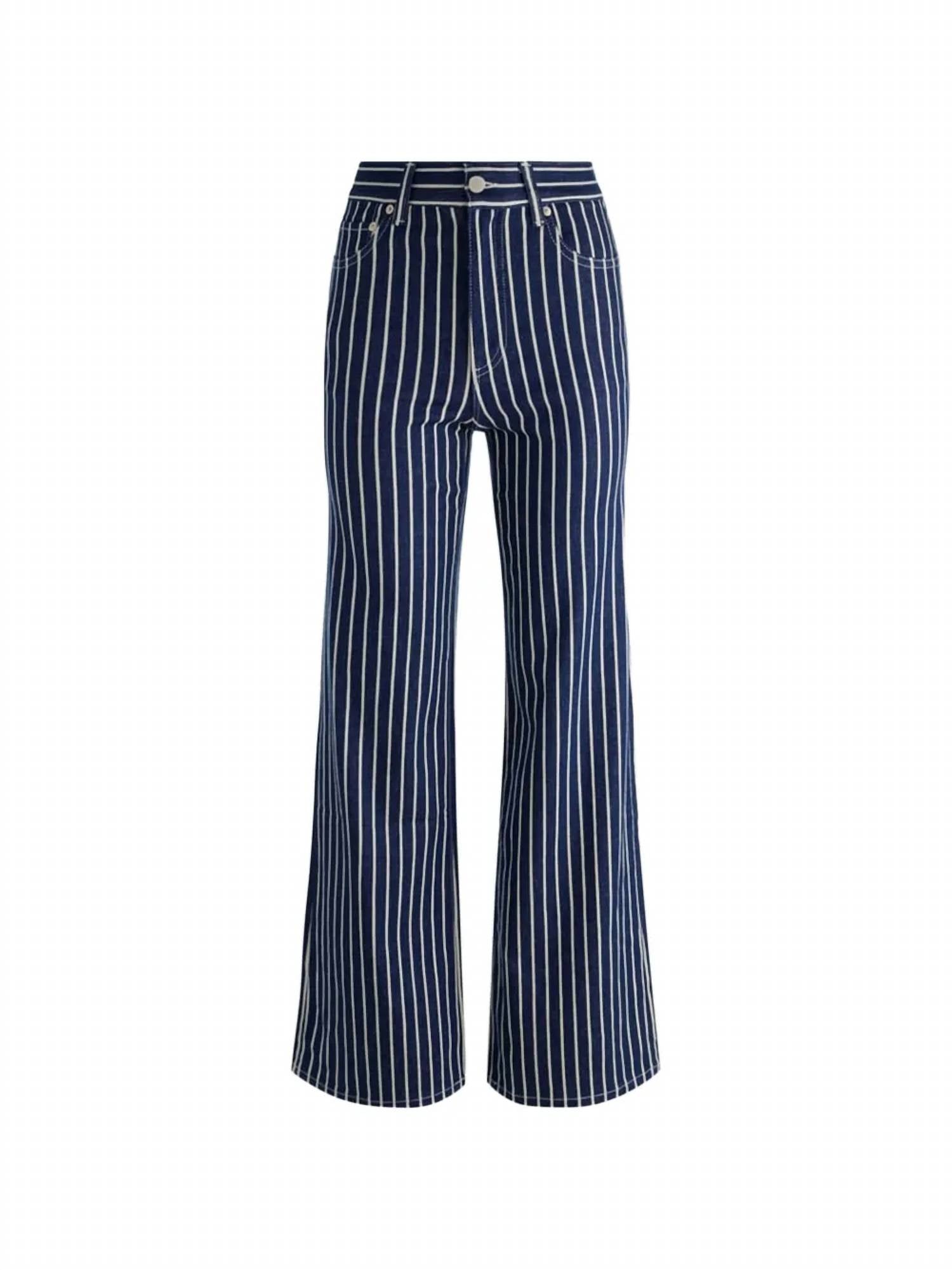 Alice + Olivia - Chic Striped Wide Leg Jeans
