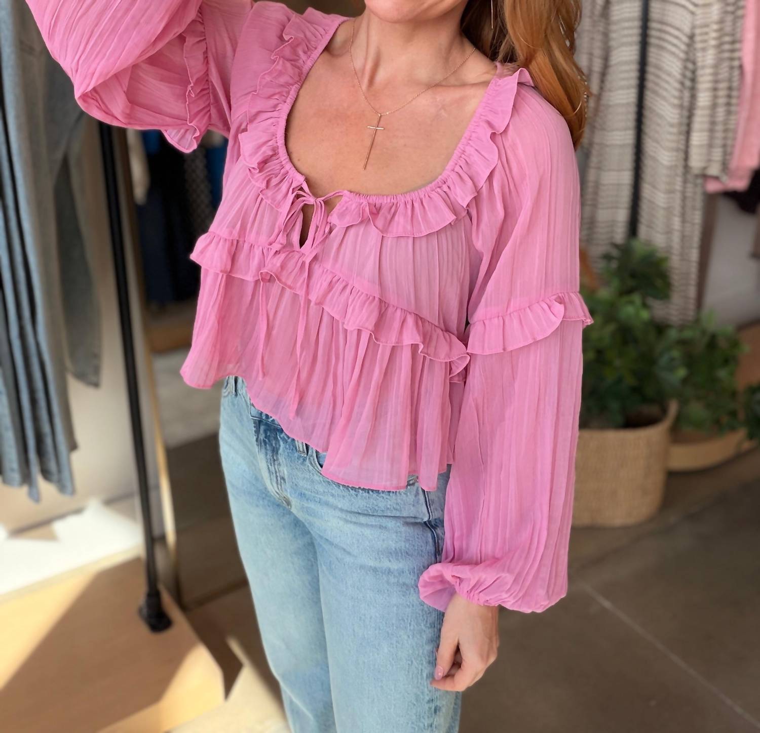 Le Lis - Ruffle Scoop Neck Top