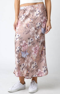 Olivaceous - Marina Floral Midi Skirt