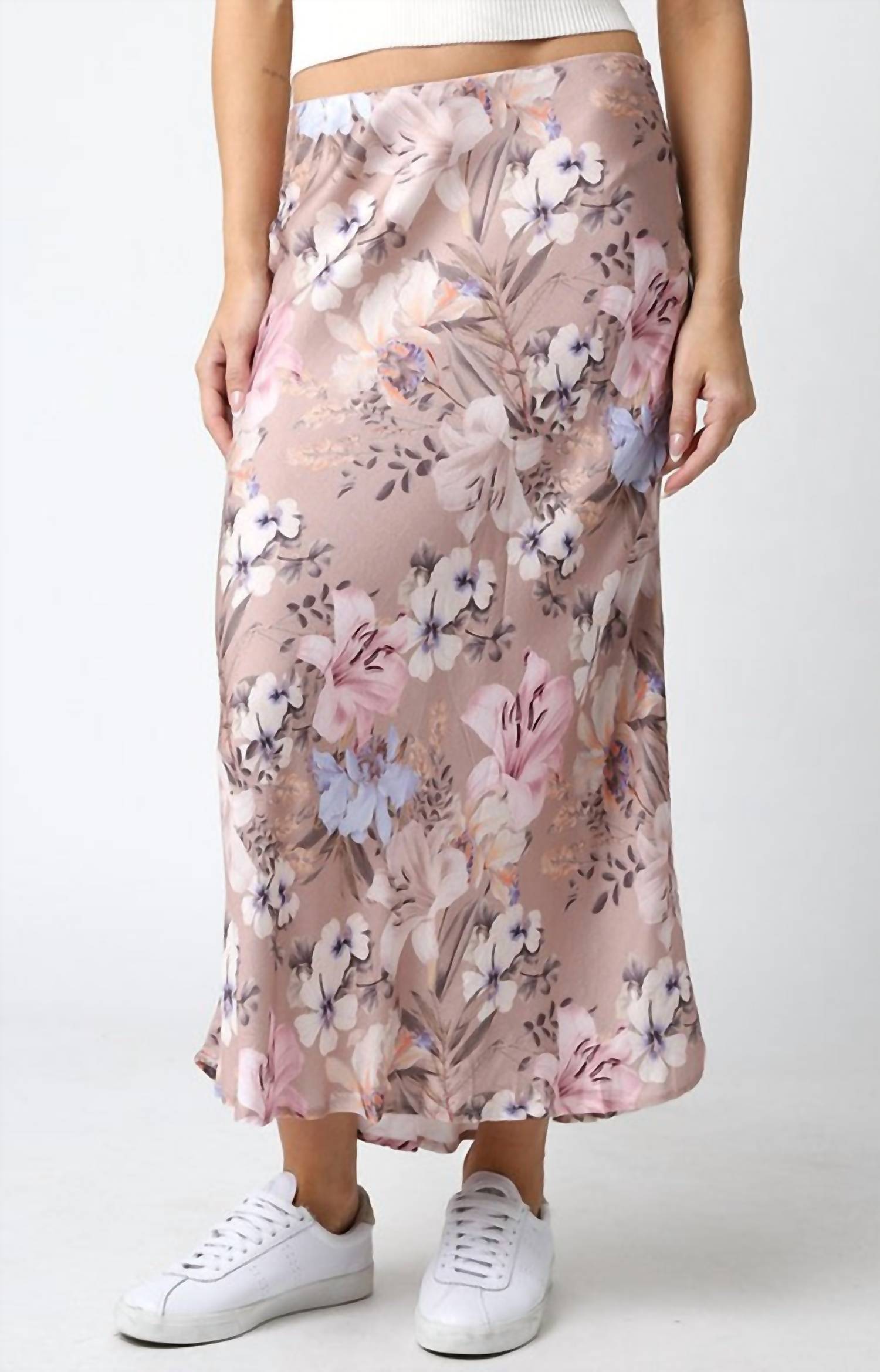 Olivaceous - Marina Floral Midi Skirt