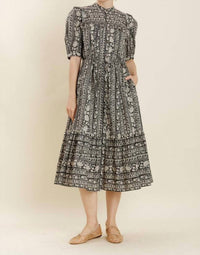 Aureum - Floral Boho Midi Dress