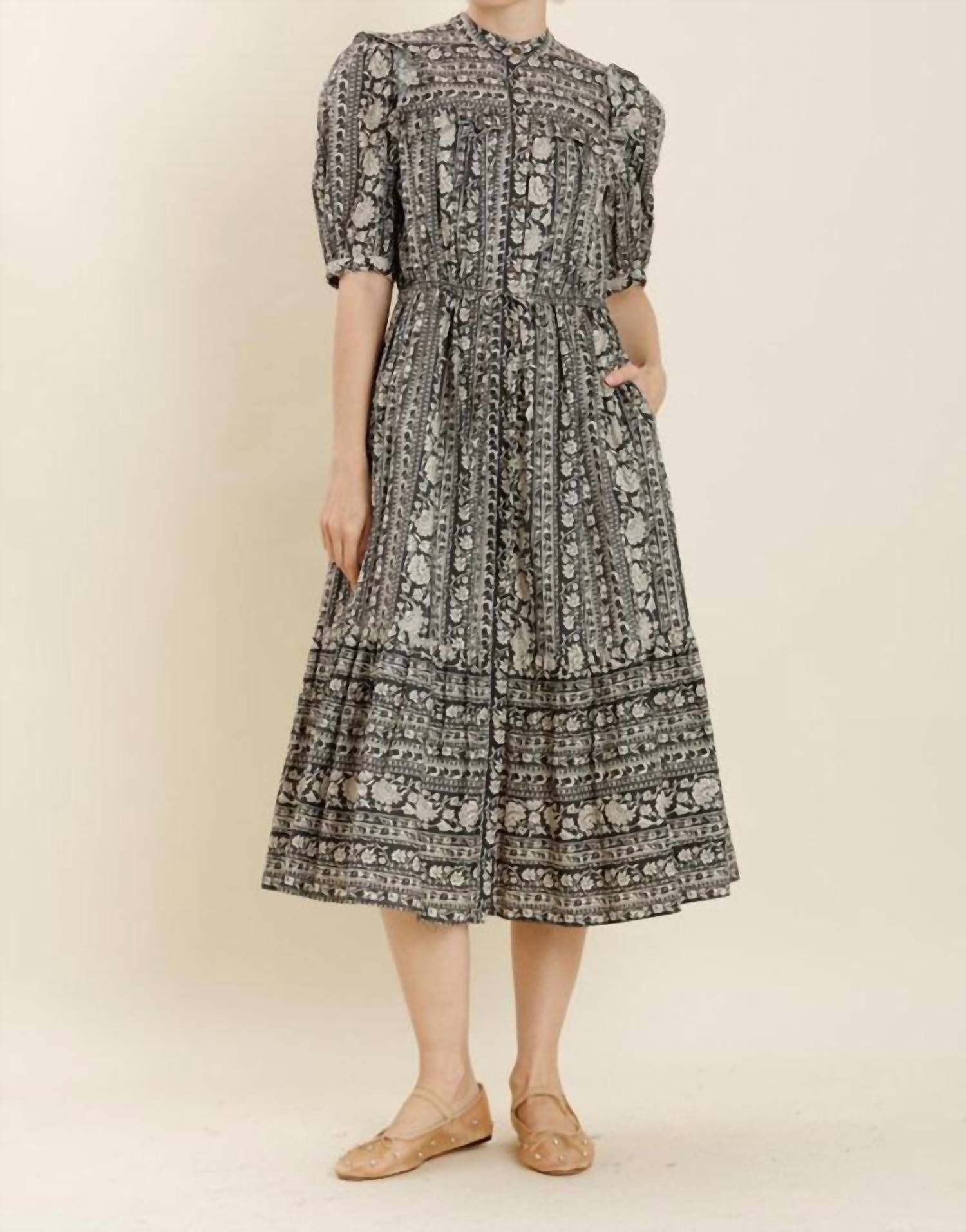Aureum - Floral Boho Midi Dress