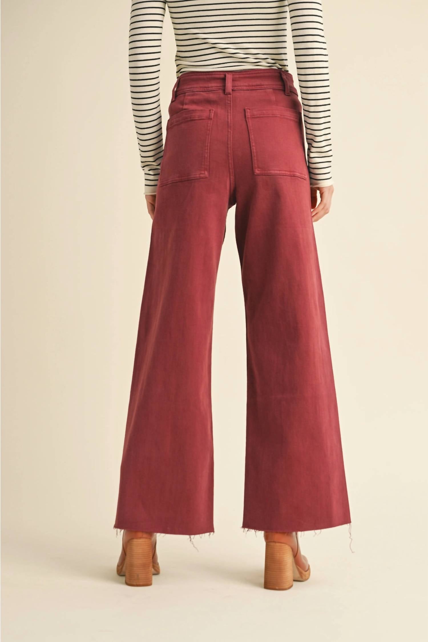 MIOU MUSE Payton pants in maroon - women's pants - detail view