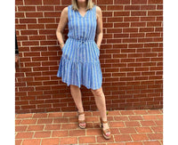 Charlie B - Women's Striped Sleeveless Neck Dress