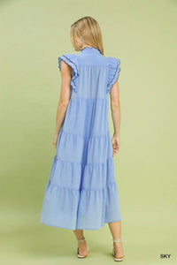 Umgee - Seersucker Tiered Midi Dress