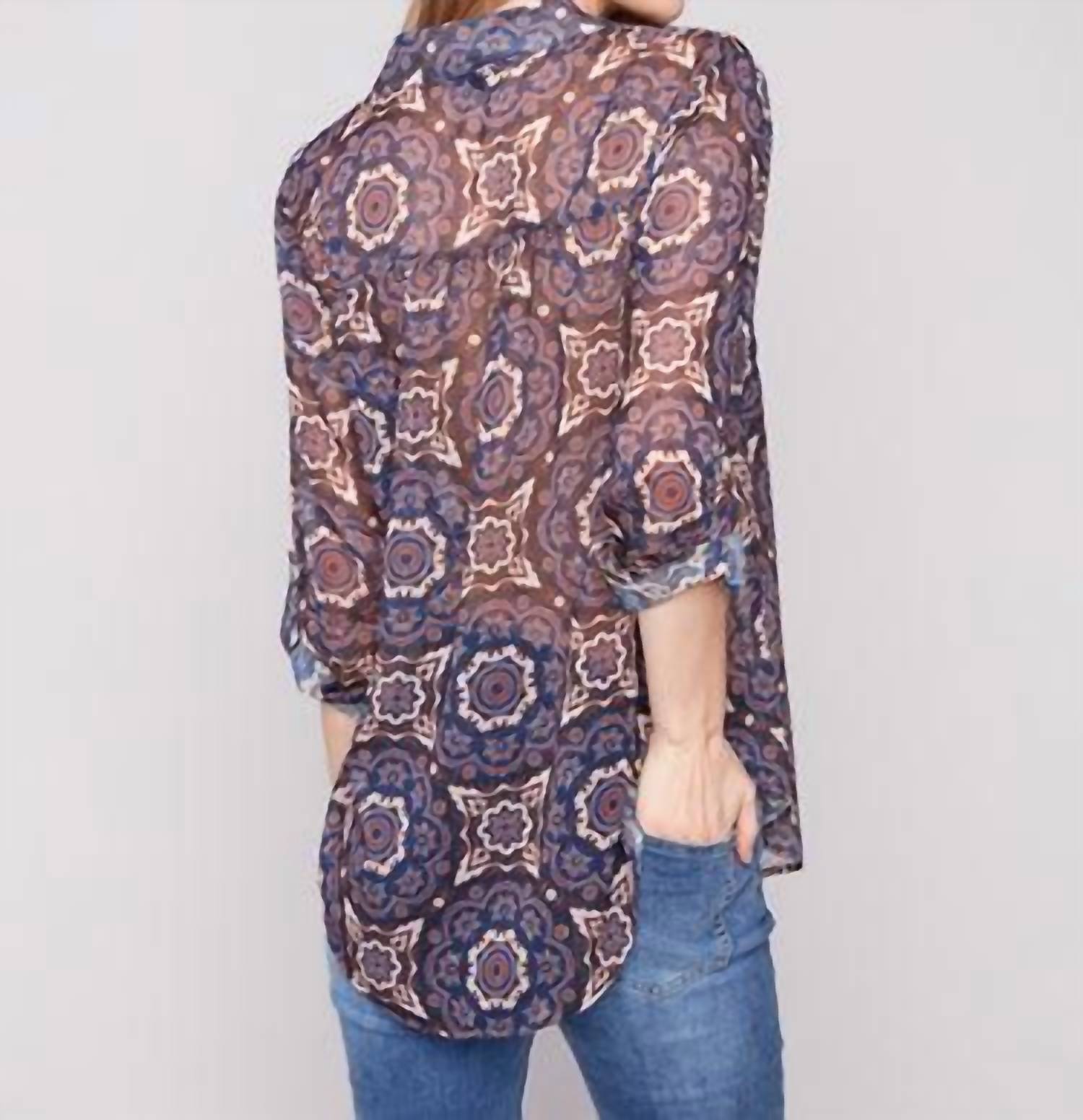 Charlie B - Printed Button-up Blouse