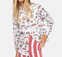 Vilagallo - Long Sleeve Print Blouse With Balloons