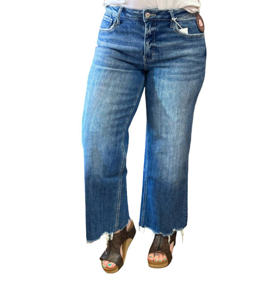 Lovervet - Sedona Mid Rise Wide Leg Crop Denim Jeans