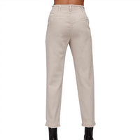 Bella Dahl Women's Dakota Frayed Ankle Trouser in sand - women's pants - detail view