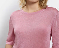 Maison Lurex Women's Gala Lures Short Sleeve Top in malabar rose - women's t-shirt - view 5