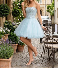 Terani Couture - Elegant Homecoming Prom Strapless Beaded Evening Tulle Dress