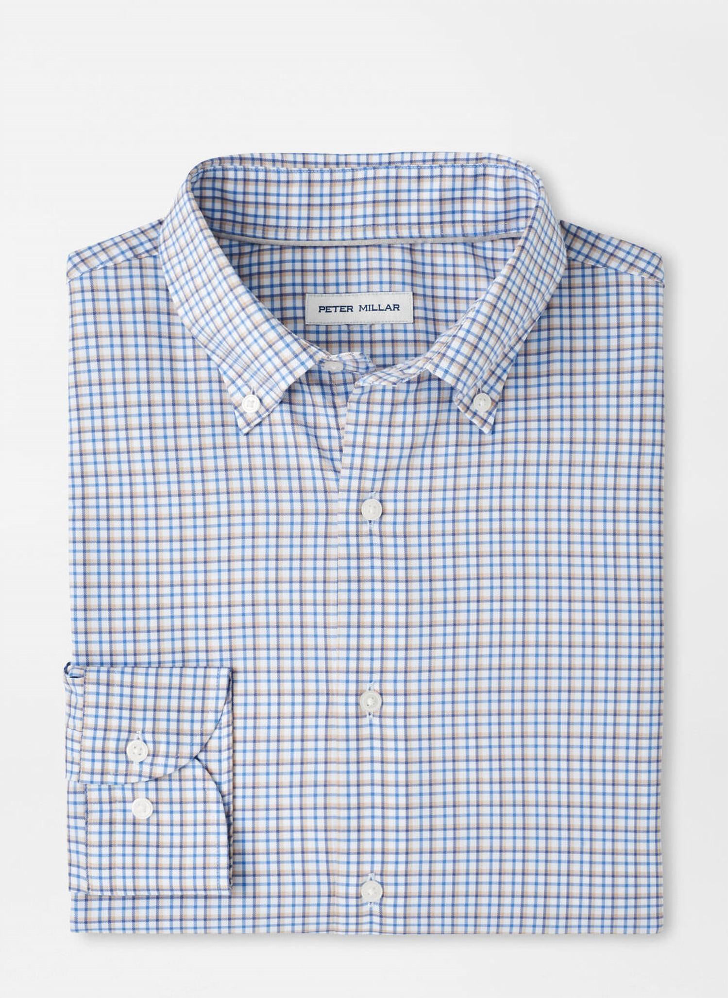 PETER MILLAR Julian Crown Lite Cotton Stretch Shirt in evening tide - men's shirt - view 4