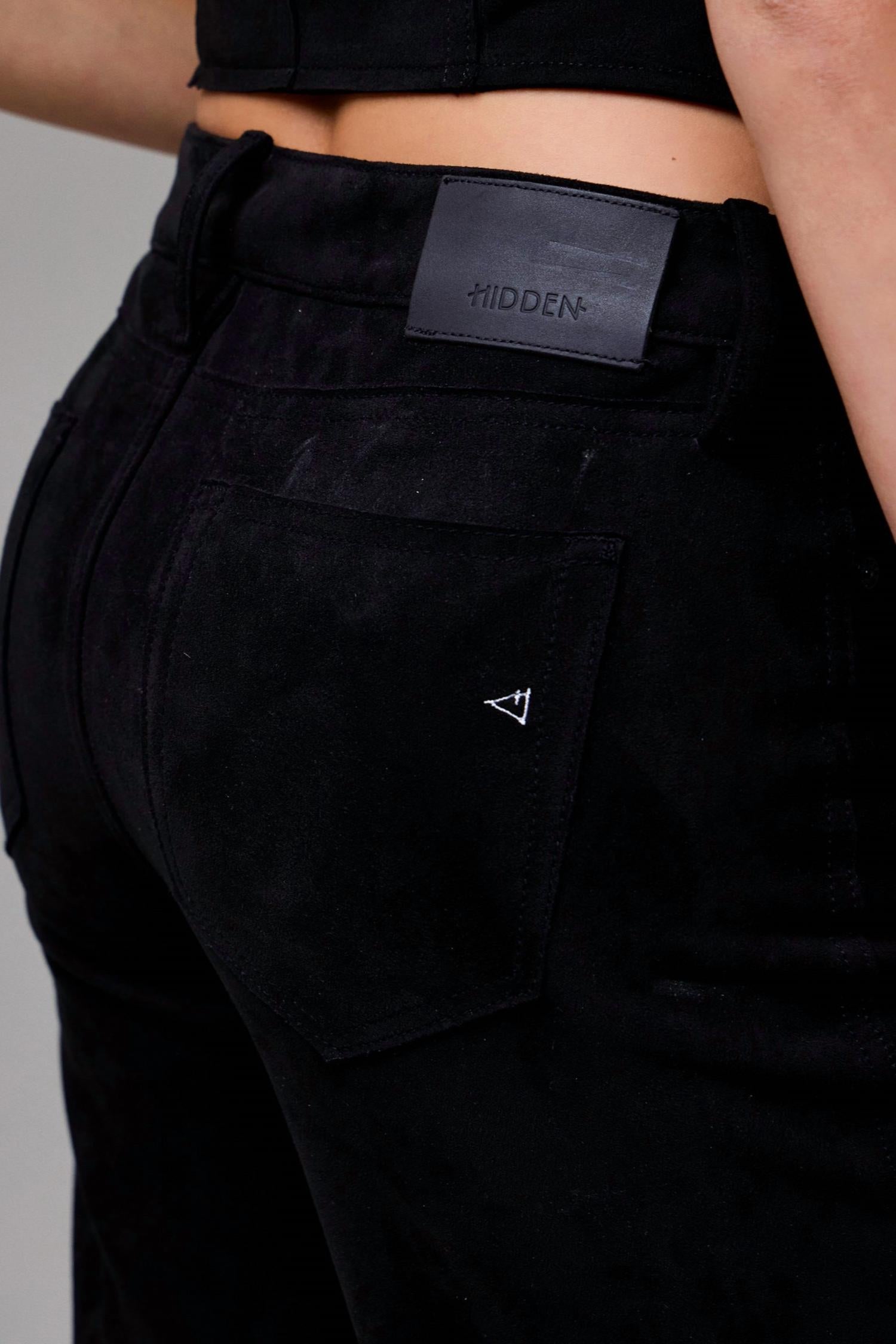 Hidden - Suede Flare Pants