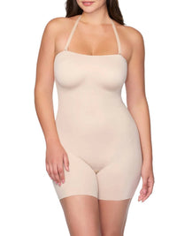 TC Fine Intimates Dress Rehearsal Strapless Mid-thigh Shaping Bodysuit in beige - women's shirt