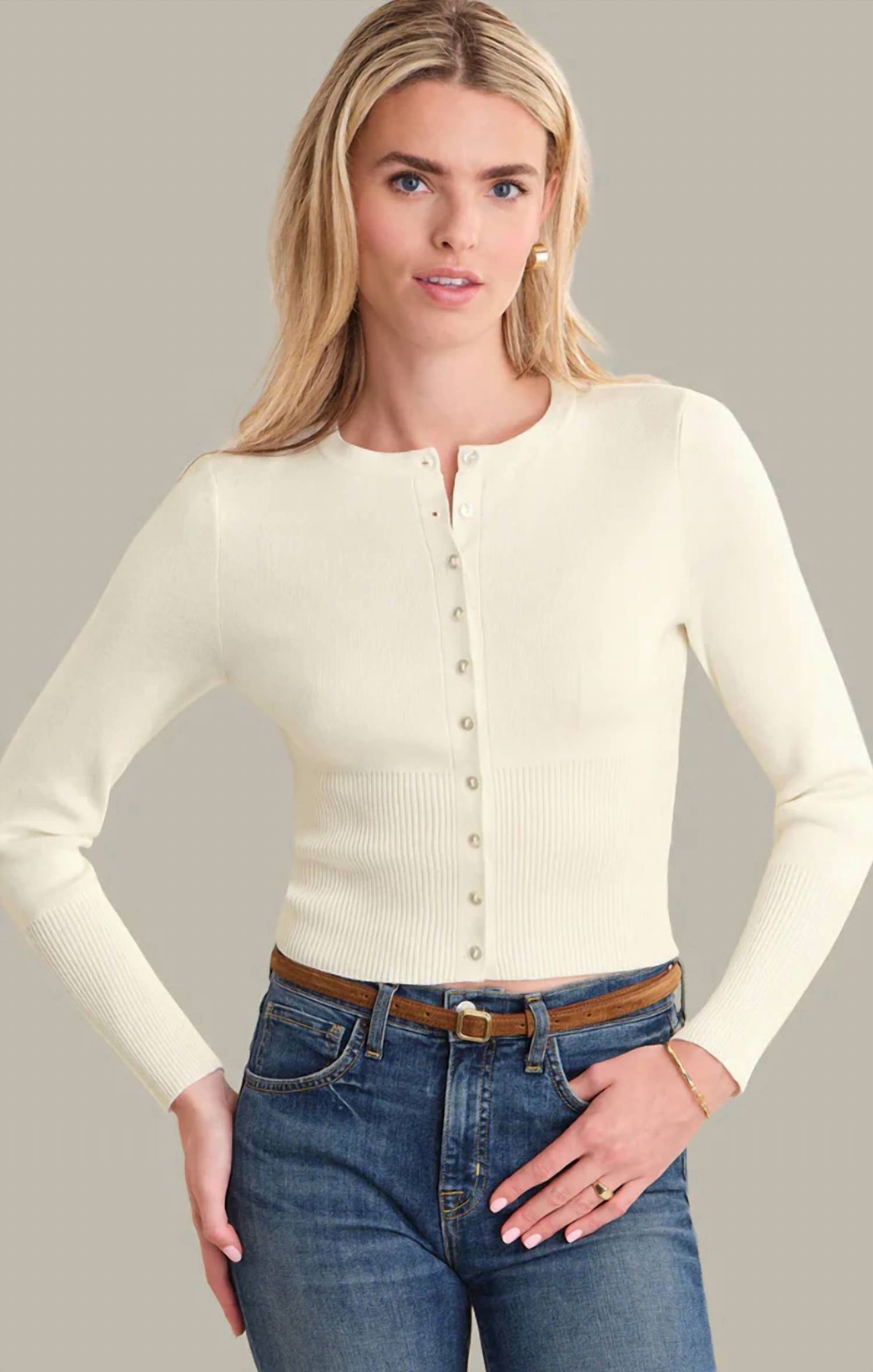 525 America - Anne High Rib Waist Cardigan