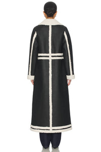 Show Me Your Mumu Swiss Alps Coat in faux leather with sherpa - women's jacket - alternate view