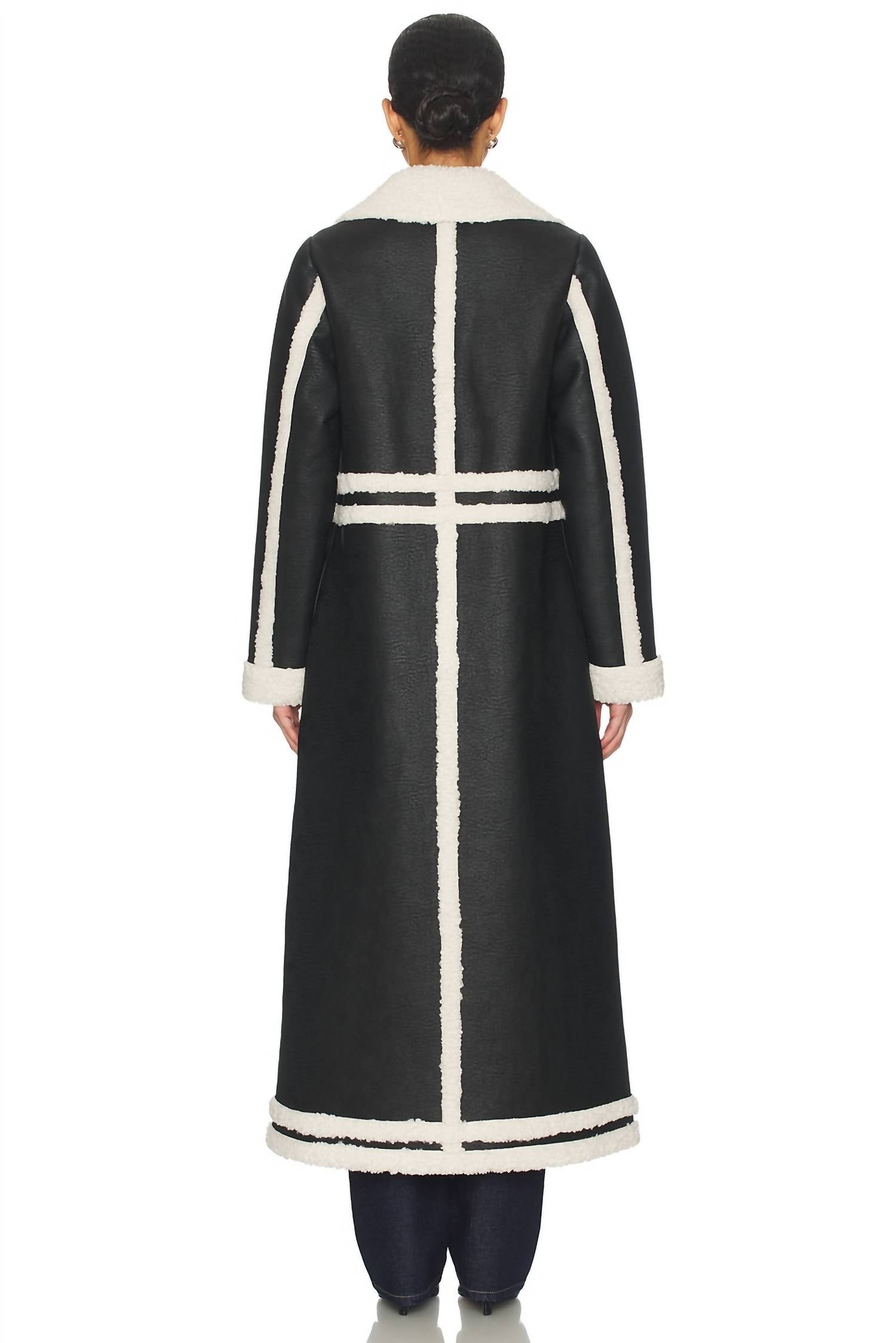 Show Me Your Mumu Swiss Alps Coat in faux leather with sherpa - women's jacket - alternate view