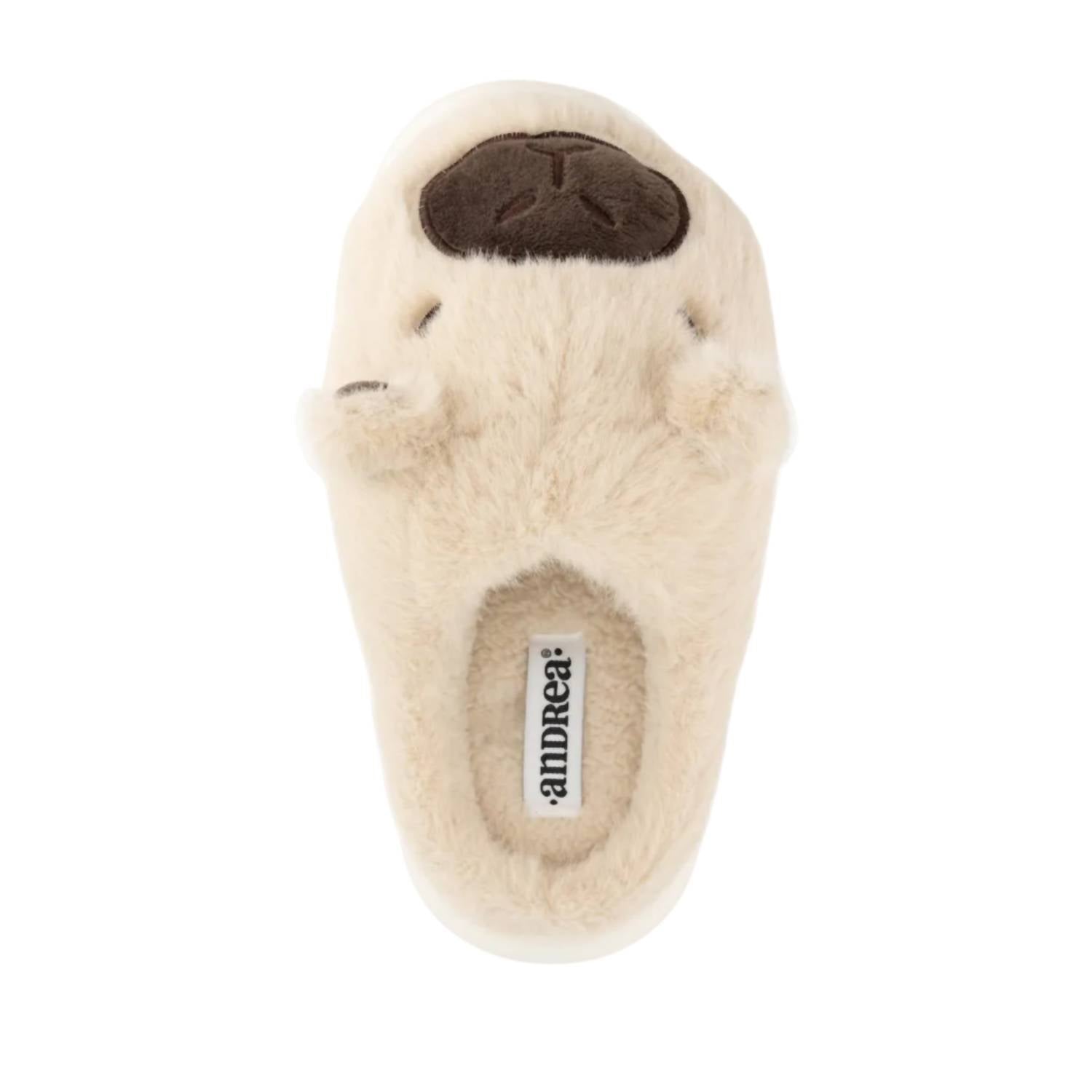 Andrea Women’s Cozy Animal Slippers With Plush Faux Fur in beige - women's shoe - view 5