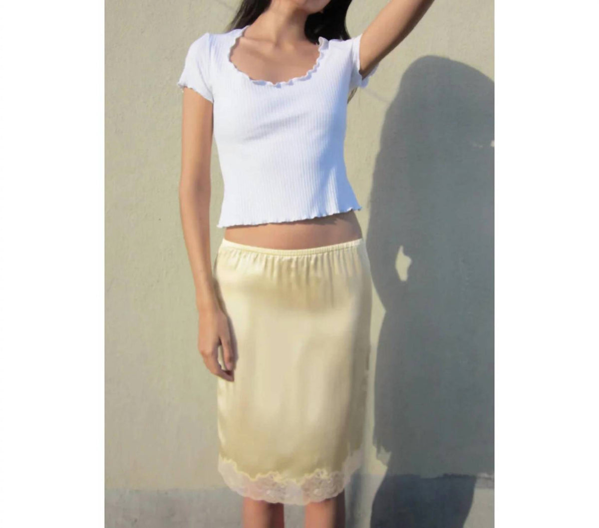 Only Hearts - Charmeuse Knee Length Slip Skirt