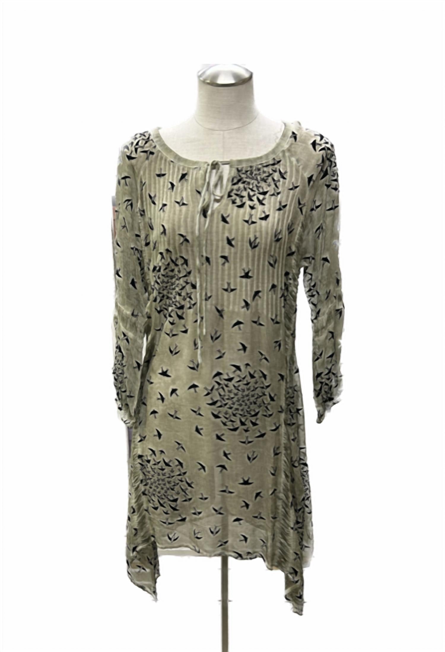 PINTUCK BIRDS DRESS