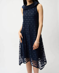 Joseph Ribkoff - Polka Dot Mesh Handkerchief Dress