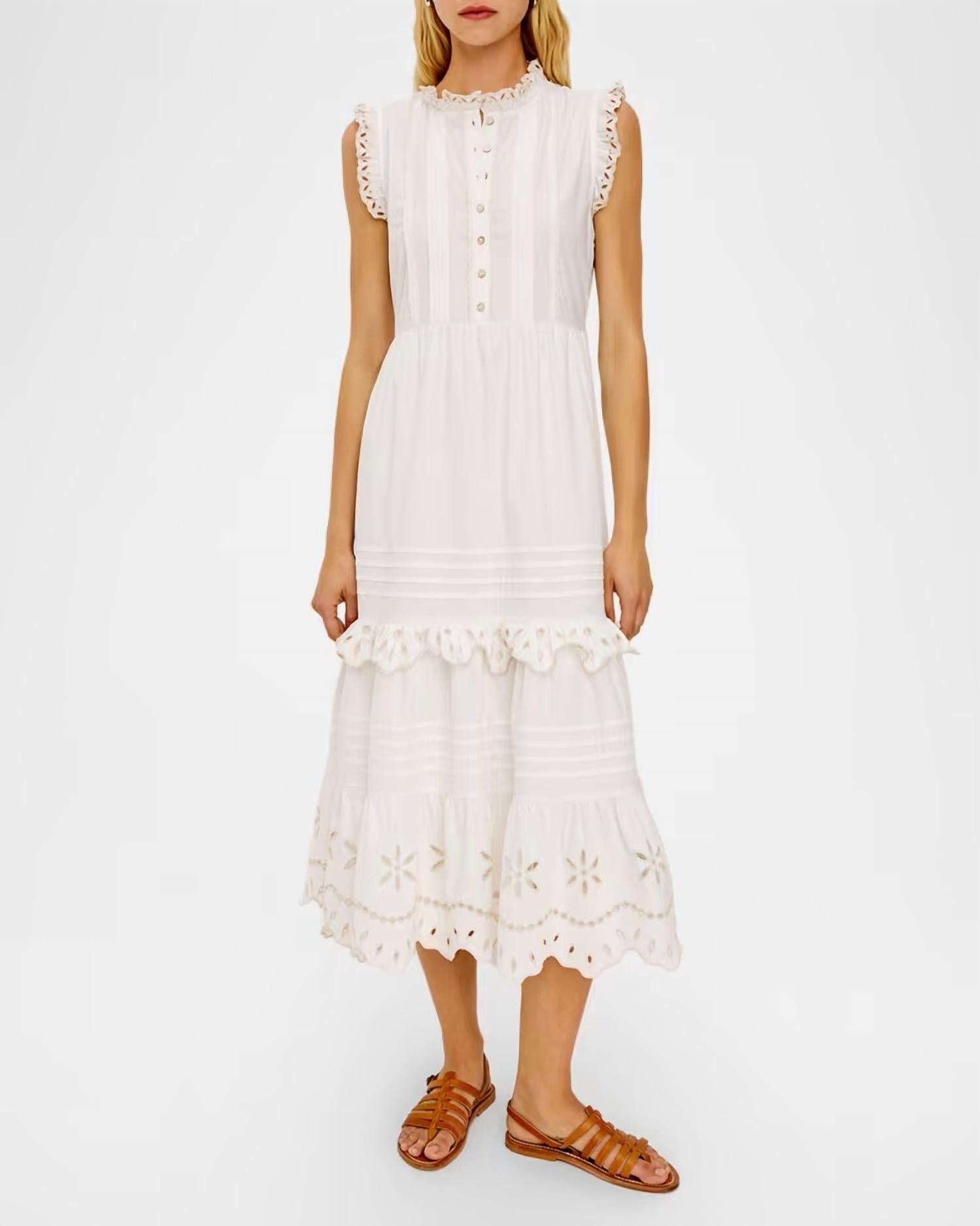 Rails - Aubrie Ruffled Eyelet Midi Dress