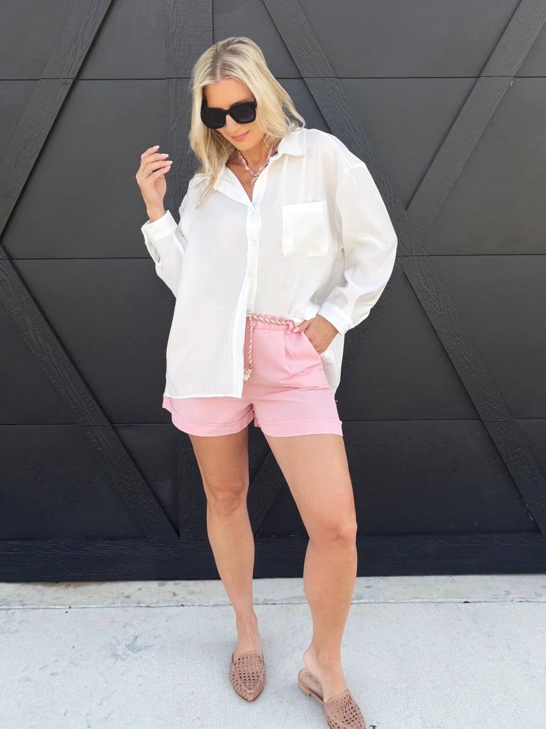 Anaz - Cotton Shorts With Rope Belts