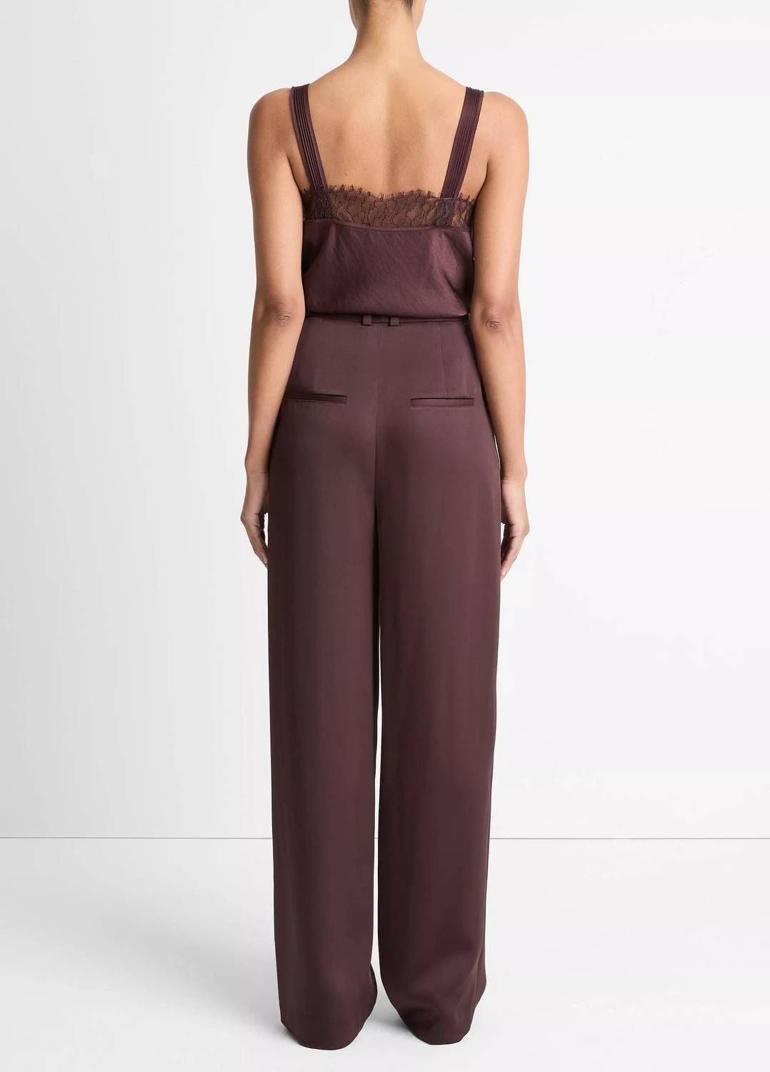 Vince - Satin Pleated Wide-leg Trouser